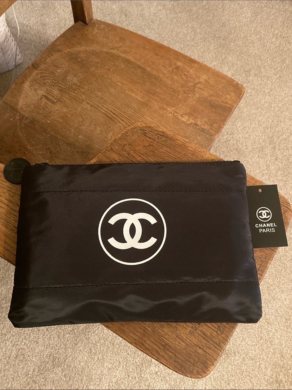 CHANEL Beaute Puffy Nylon Carryall/Makeup/Cosmetic/Toiletry Pouch Case NWT